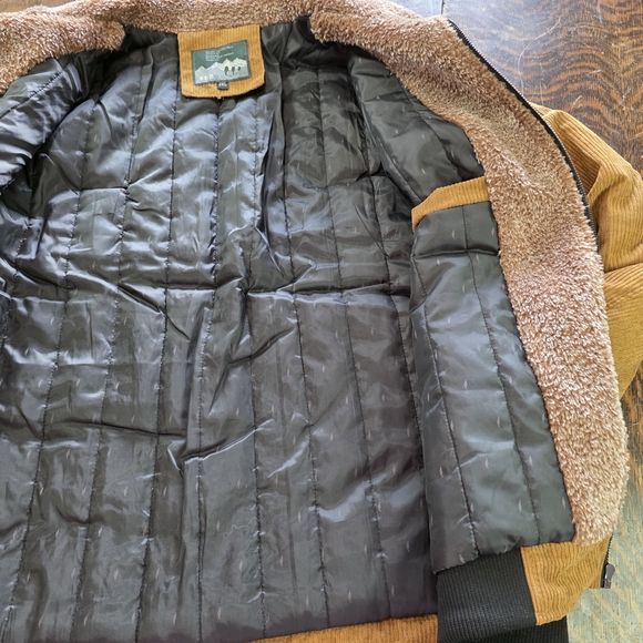 Men's Corduroy Bomber Jacket with Sherpa Collar - Brown - 2XL - Picture 4 of 11